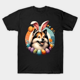 German Spitz Enjoys Easter with Bunny Ear Headband T-Shirt